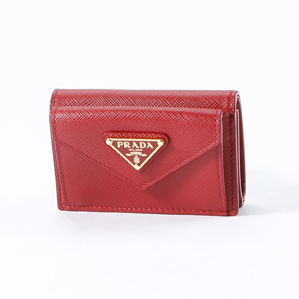 ★ PRADA ★ SAFFIANO TRIANGOLO TINY 折り財布 PRADA プラダ 三つ折り財布 ミニ財布 SAFFIANO TRIANGOLO TINY
