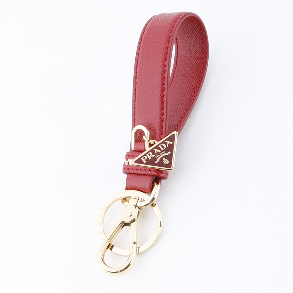 【美品】 ★3F148 プラダ キーリング サフィアーノ 三角ロゴ 2PP68T PRADA プラダ キーリング キーホルダー ストラップ サフィアーノ