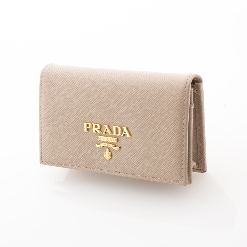 【極美品】プラダ 名刺入れ カードケース サフィアーノレザー ベージュ PRADA】プラダ サフィアーノレザー カードホルダー (PRADA