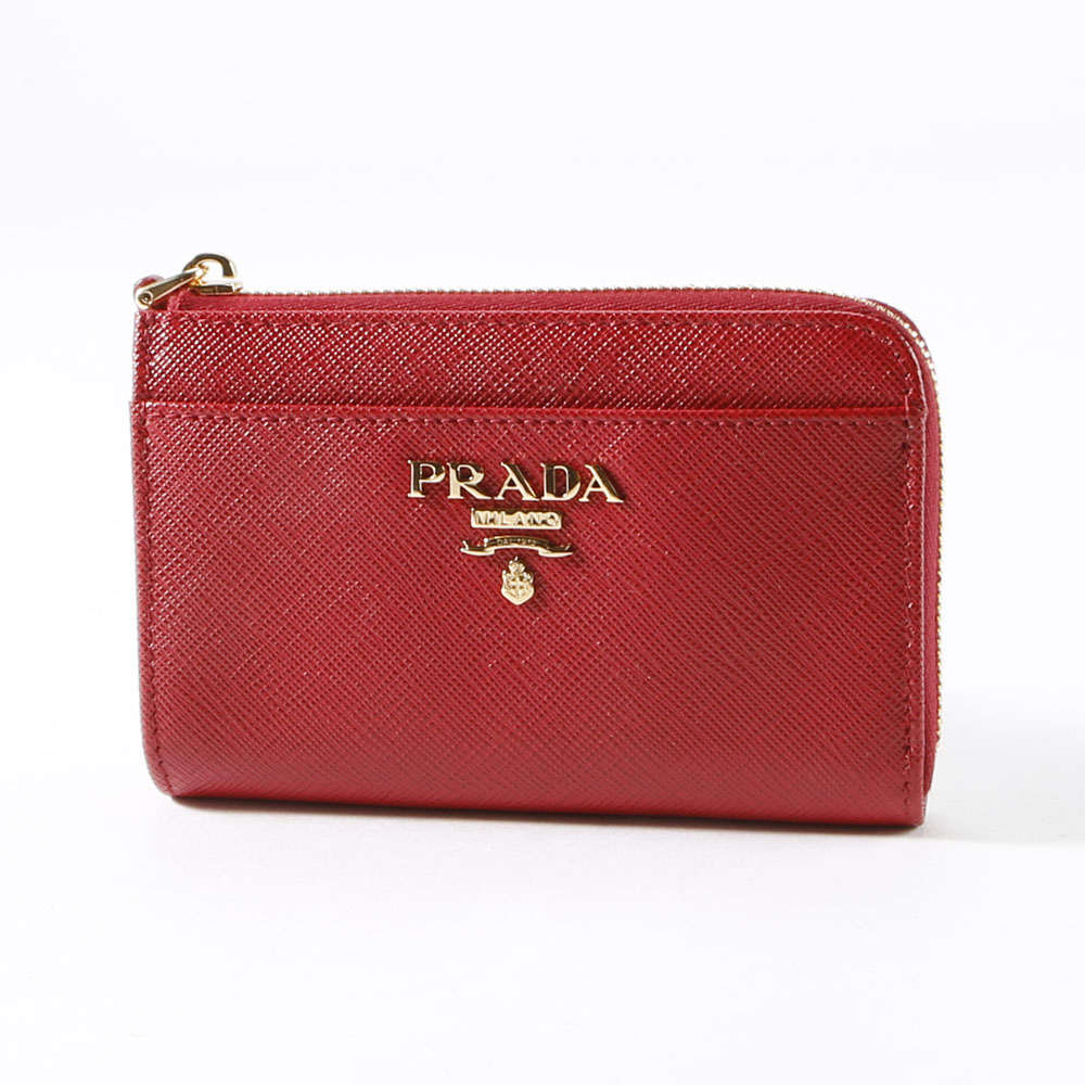 プラダ／ＰＲＡＤＡ１ＰＰ１２２赤 L字型キーリング付きコインケース プラダ／PRADA1PP122赤 L字型キーリング付きコインケース