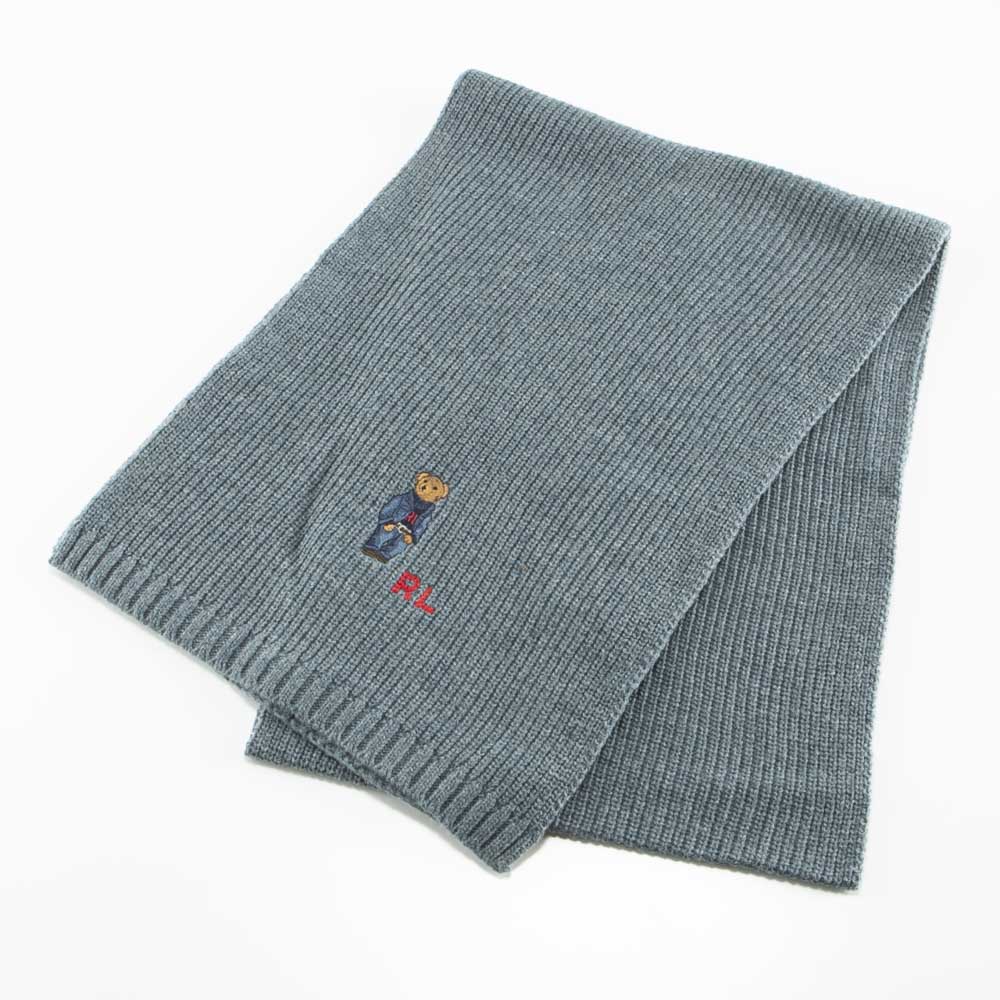 ポロラルフローレン POLO RALPH LAUREN マフラー solid denim bear scarf 31.5×185 PC1034  フィットハウス