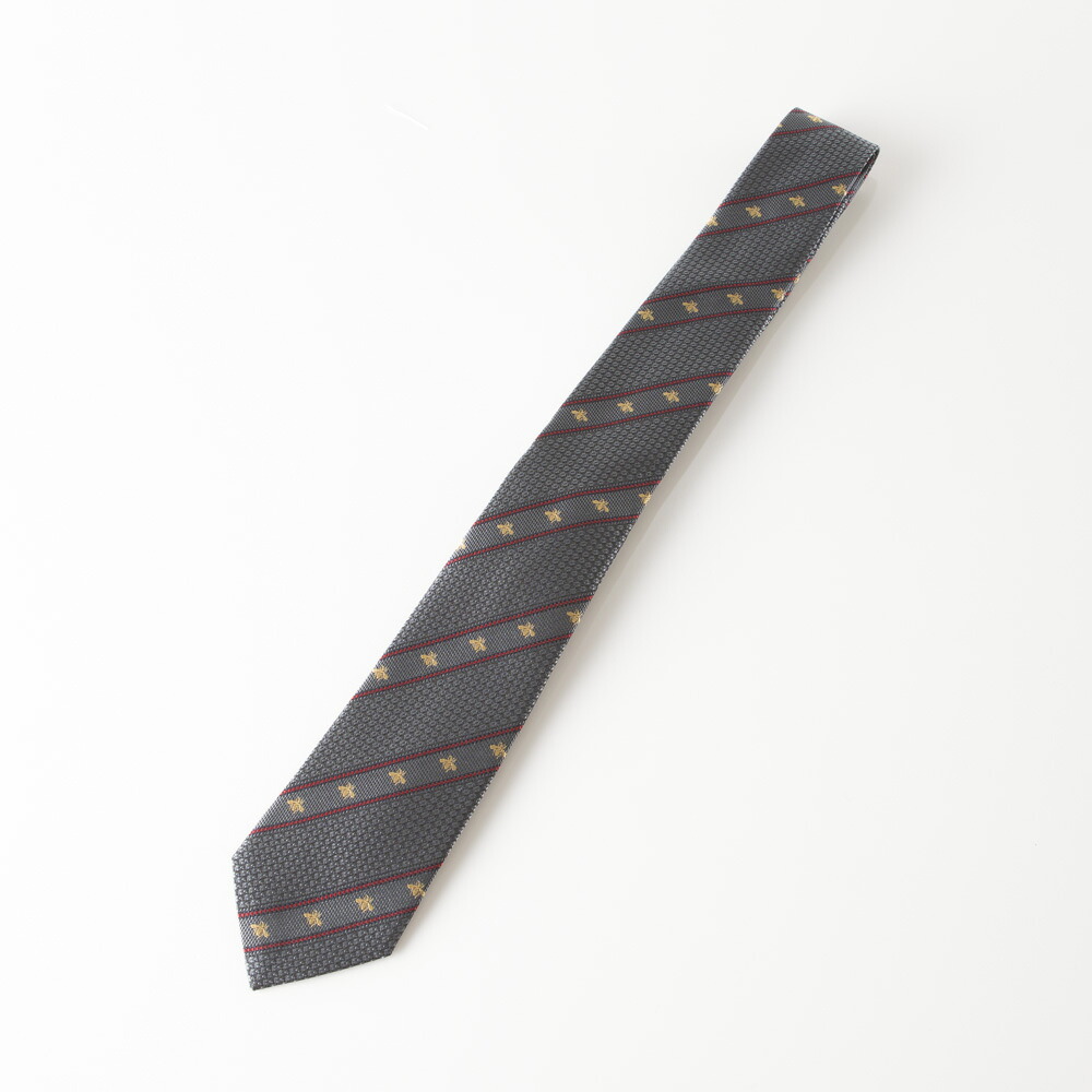 【5のつく日限定★10%クーポン★】【お買い物マラソン期間中ポイント10倍】グッチ GUCCI ネクタイ ビーロゴストライプ 451528LABOUR　　フィットハウス｜FIT HOUSE