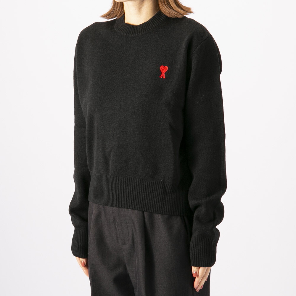 ami paris アミパリス クルーネック ハートニット　黒 楽天市場】ami paris アミパリス セーター E22UKS003.016 レディース