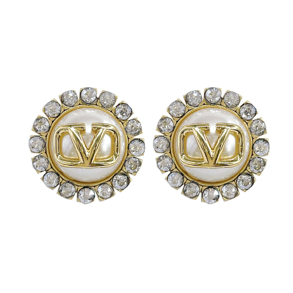ヴァレンティノ VALENTINO Vロゴ シグネチャー レジンパール クリスタル ピアス 5W2J0T83HJY/Y49　 　フィットハウス