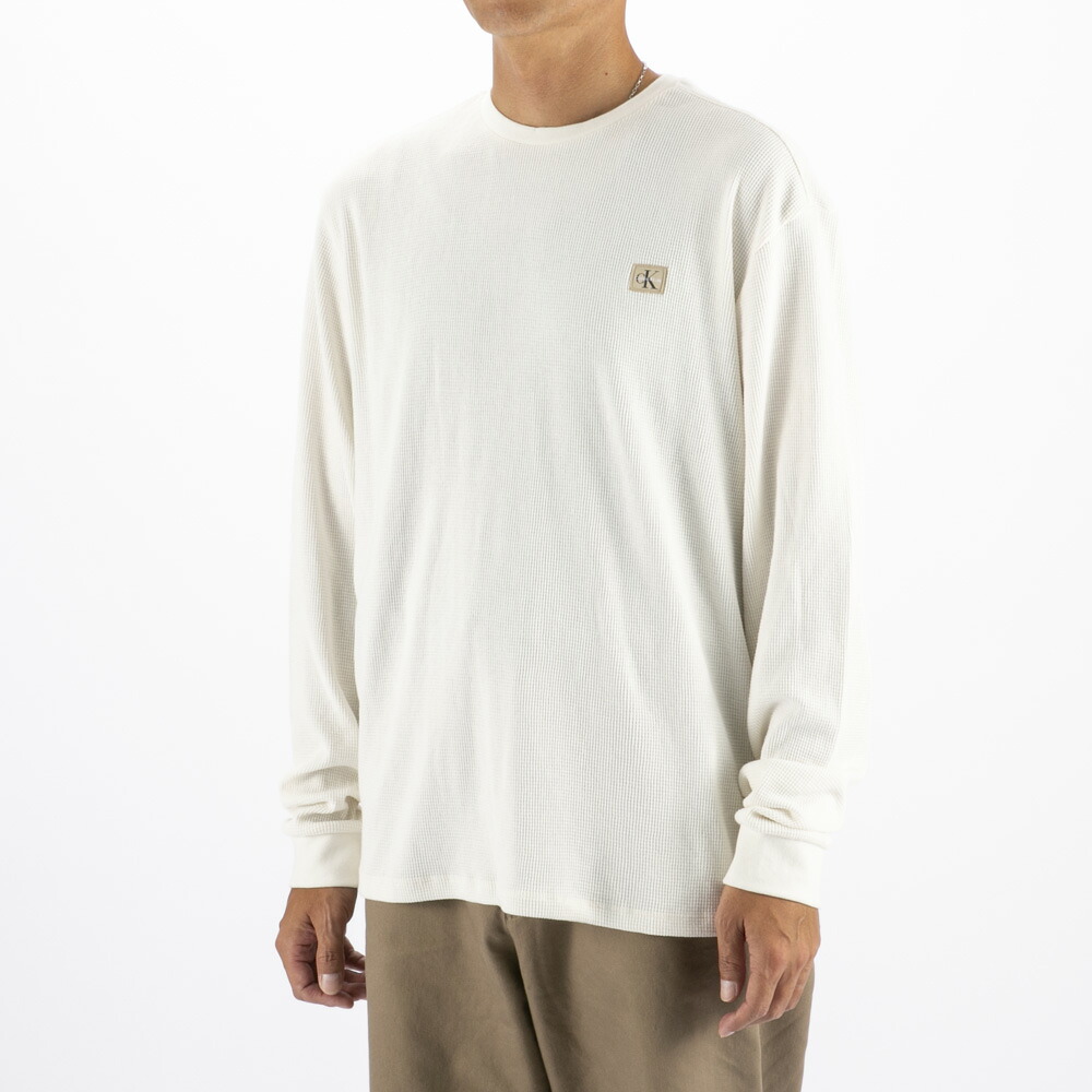 【百貨店大売り出し継続期間中尖んがり10倍】カルバンクラインジーンズ Calvin Klein Jeans メンズ 長袖 Long Sleeve Waffle T-shirt ロングスリーブワッフルバッジクルーネックプルオーバー LV0 40EM217 YAS  相応う住みか