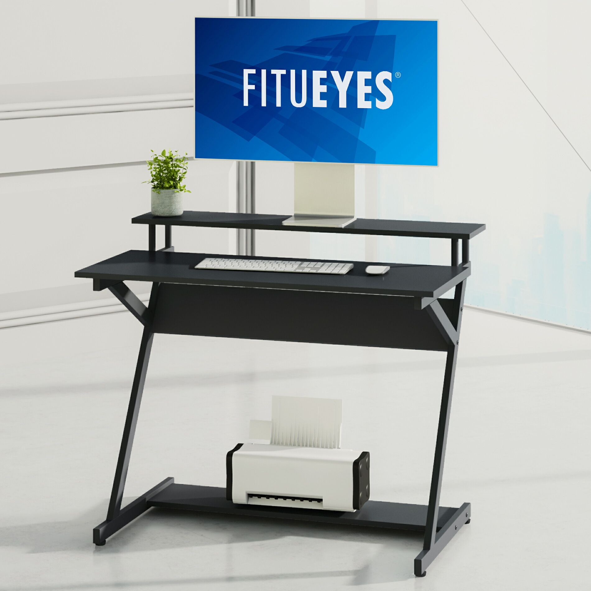 楽天市場 Fitueyes パソコンデスク ゲーミングデスク Pcデスク モニター台付き テレワーク対応 省スペース 組立簡単 幅100cm 豊富なカラー Fitueyes