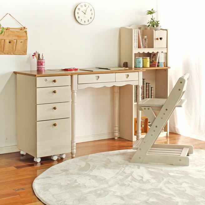 楽天市場 24時間限定 ポイント最大15倍 学習デスク 勉強机 姫系 家具 プリンセス デスク 学習机 ワゴン 書棚 上置き 4点セット ロリーナ 女の子 入学祝 卒園祝 プレゼント カントリー調 カントリー家具 お姫様 組み合わせ 勉強机 勉強デスク 本棚 収納 Five Season