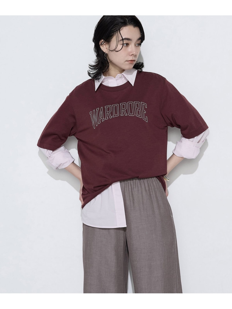 【SALE／10%OFF】ヴィンテージプレーティング天竺 ロゴタイプ刷り上げるプルオーバー COMME CA Wardrobe コムサ トップス カットソー・プルオーバー 青色 白いこと ぶどう酒赤いこと【RBA_E】【貨物輸送無料】[ Fashion]