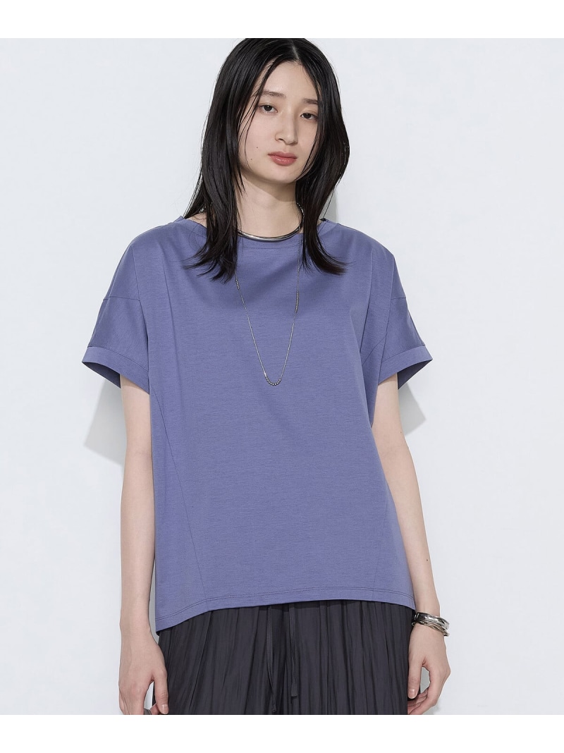 プレーティング天竺 ゆったりティーシャツ Gabardine K.T コムサ トップス カットソー・プルオーバー 青色 緑であること【貨物輸送無料】[ Fashion]