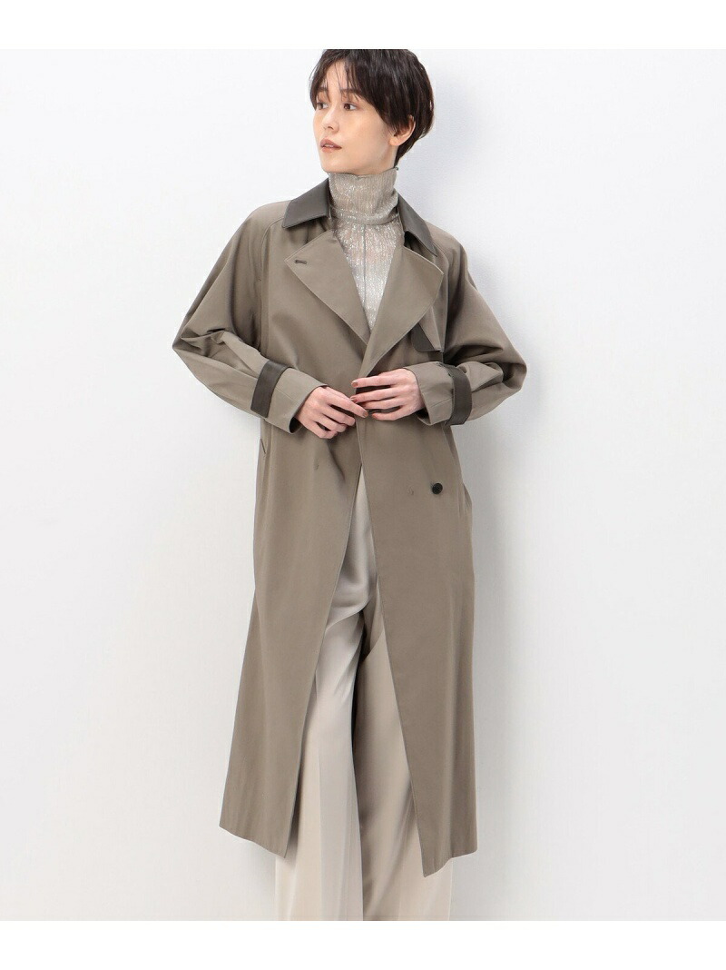 【SALE／46%OFF】コットンサテン トレンチコート K.T KIYOKO TAKASE コムサ ジャケット・アウター トレンチコート ブラック カーキグリーン【RBA_E】【送料無料】[ Fashion]