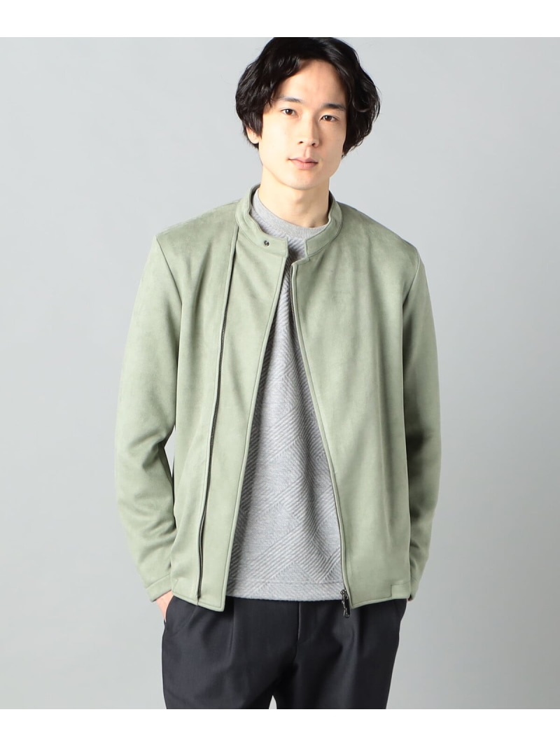 【COMME CA MEN】スエードジャージー カラーブルゾン COMME CA MEN コムサメン ジャケット・アウター ブルゾン・ジャンパー グリーン ブラック グレー【送料無料】[ Fashion]