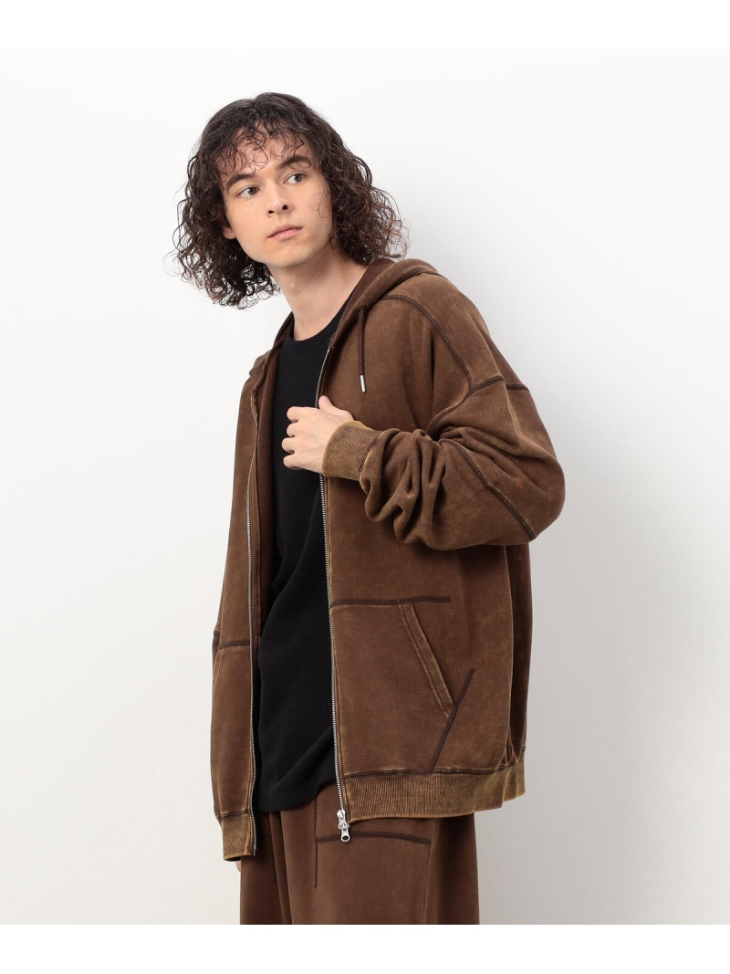 フロスト加工裏毛 パーカ Purple&Yellow コムサイズム トップス パーカー・フーディー ブルー ブラウン ブラック【送料無料】[ Fashion]