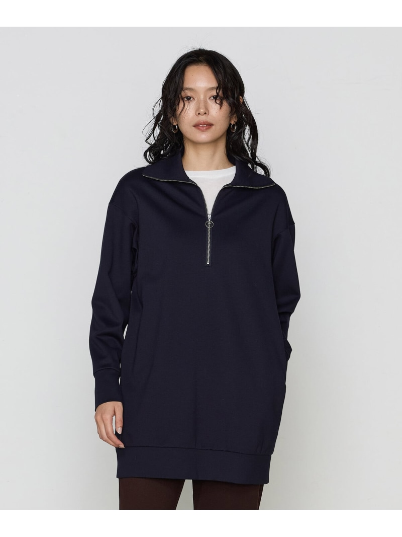 【SALE／40%OFF】レーヨンストレッチポンチ ハーフジップチュニック COMME CA コムサ トップス スウェット・トレーナー カーキ緑であること 米国海軍【RBA_E】【貨物輸送無料】[ Fashion] レディースファッション-スウェット・トレーナー