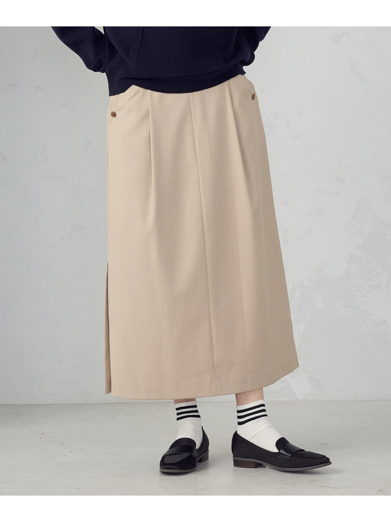 【SALE／10%OFF】ナロースカート COMME CA ISM コムサイズム スコート ロング・マキシスコート 薄墨色 ベージュ【RBA_E】【貨物輸送無料】[ Fashion]