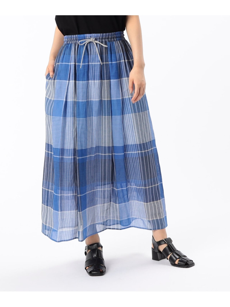【SALE／50%OFF】ラミーコットンチェック スカート Gabardine K.T コムサ スカート その他のスカート ブルー【RBA_E】【送料無料】[ Fashion] 12,848円