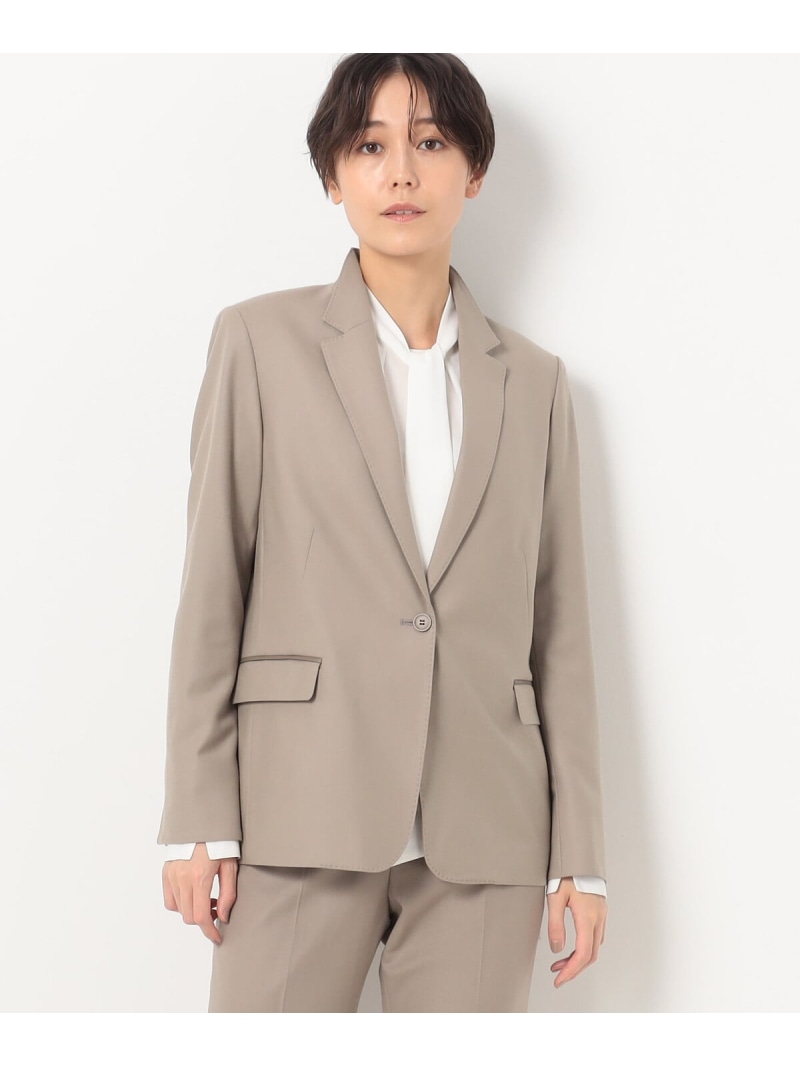 【SALE／46%OFF】2WAY伸ばすことフランネル スタンドテーラードジャケット K.T KIYOKO TAKASE コムサ ジャケット・アウター テーラードジャケット・ブレザー 黒いこと ベージュ【RBA_E】【貨物輸送無料】[ Fashion]