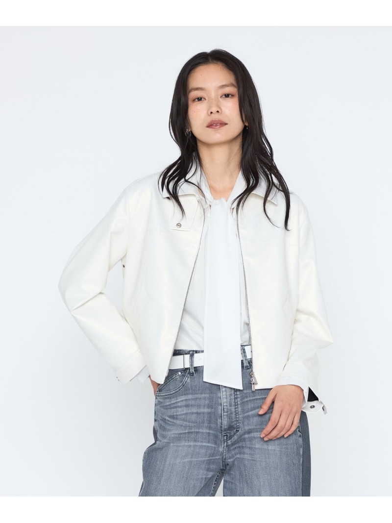 パール加工エコレザー シングルライダース Maison Platinum コムサ ジャケット・アウター ライダースジャケット【送料無料】[ Fashion]