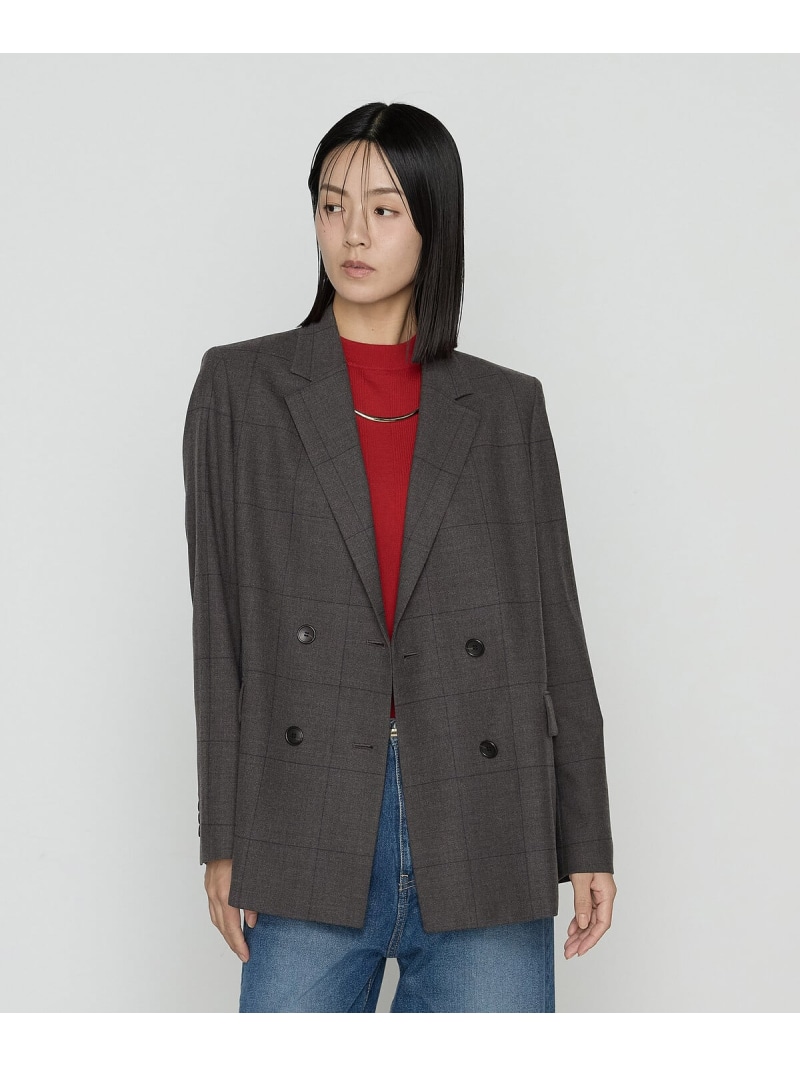 【SALE／19%OFF】[ TALL大きさ ] トリアセウールフラノウィンドペン ダブル上衣 COMME CA TALL コムサ ジャケット・アウター テーラードジャケット・ブレザー 米国海軍 薄墨色【RBA_E】【貨物輸送無料】[ Fashion]