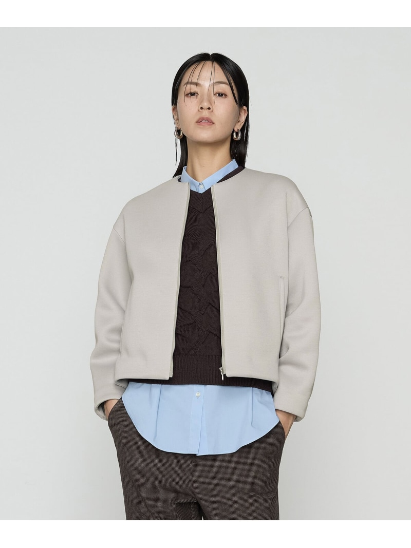 【SALE／40%OFF】ダブルエアーダンボール ノーカラーブルゾン COMME CA コムサ ジャケット・アウター ブルゾン・ジャンパー ブルー グレー ブラック【RBA_E】【送料無料】[ Fashion]