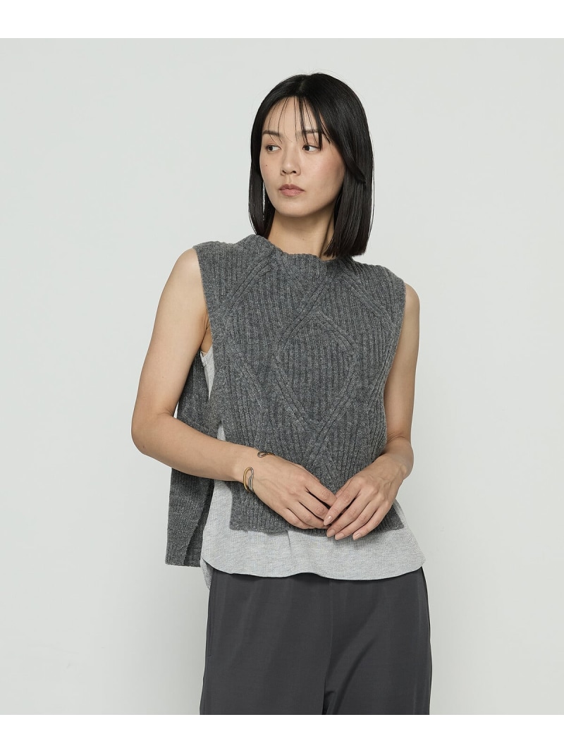[ +サイズ ] マシュマロブークレー ニットベスト Gabardine K.T + コムサ トップス ベスト・ジレ ブルー ブラック カーキグリーン グレー【送料無料】[ Fashion]｜FIVEFOXes ONLINE STORE