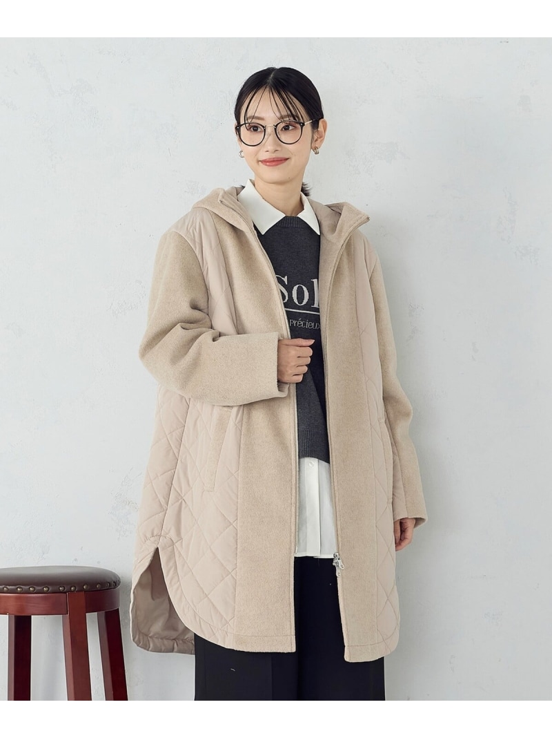 【SALE／20%OFF】コンビネーションキルトコート COMME CA ISM コムサイズム ジャケット・アウター その他のジャケット・アウター ホワイト ベージュ ブラック【RBA_E】【送料無料】[ Fashion]｜FIVEFOXes ONLINE STORE