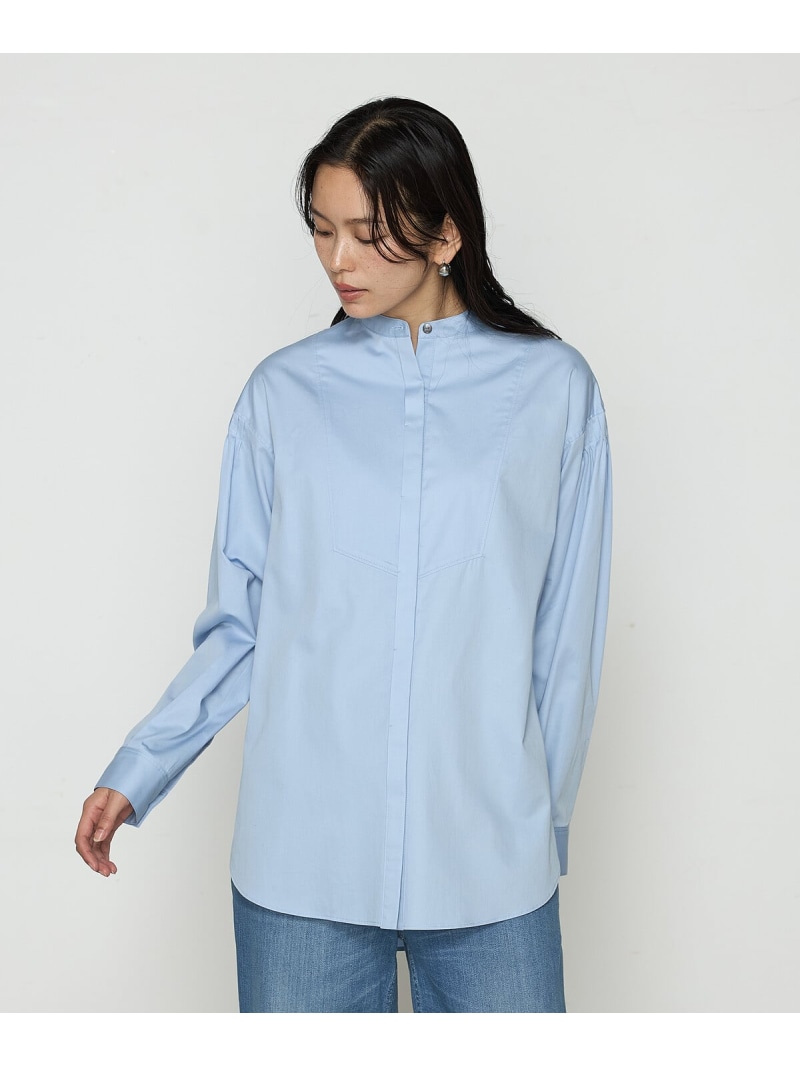 【SALE／30%OFF】コットンサテンオルタージュ ロングシャツ K.T KIYOKO TAKASE コムサ トップス シャツ・ブラウス ホワイト ブルー【RBA_E】【送料無料】[ Fashion]
