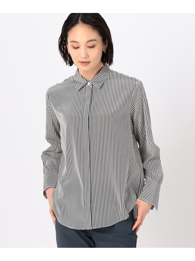 【SALE／30%OFF】[ TALLサイズ ] デシンストライププリント シャツ COMME CA TALL コムサ トップス シャツ・ブラウス ホワイト【RBA_E】【送料無料】[ Fashion]｜FIVEFOXes ONLINE STORE