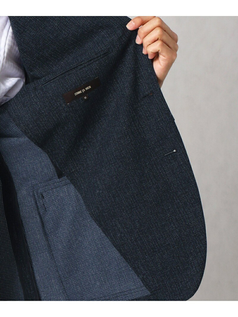 ブラッシュアイプリント セットアップジャケット COMME MEN ネイビー 