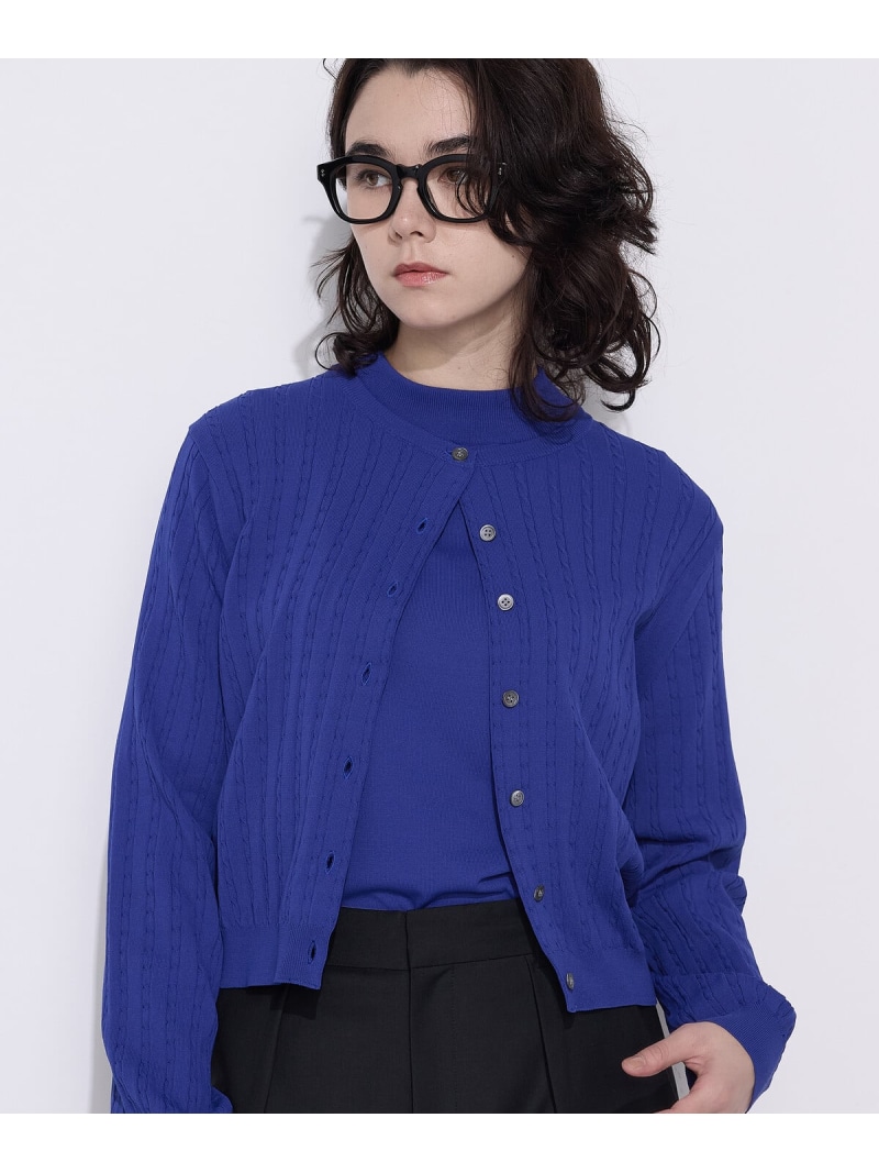 【SALE／10%OFF】コットンダルストレッチ ケーブルカーディガン COMME CA コムサ トップス カーディガン ホワイト グレー ブルー【RBA_E】【送料無料】[ Fashion]｜FIVEFOXes ONLINE STORE