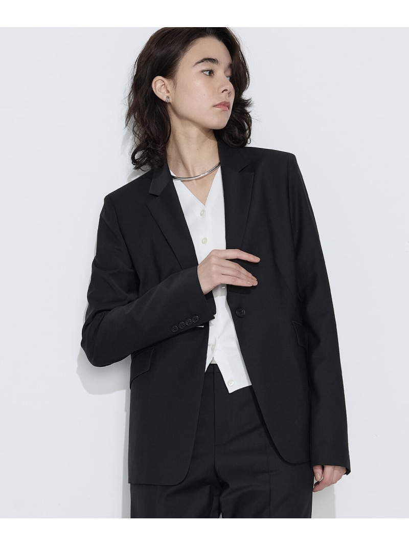 【セットアップ相応う】伸ばすことトロ シングル上衣 COMME CA コムサ ジャケット・アウター テーラードジャケット・ブレザー 黒いこと 薄墨色【貨物輸送無料】[ Fashion]
