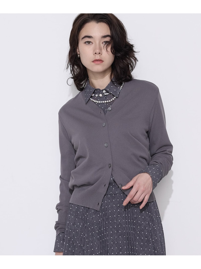 【SALE／10%OFF】コットンダルストレッチ Vネックカーディガン COMME CA コムサ トップス カーディガン グレー ホワイト ブルー【RBA_E】【送料無料】[ Fashion]｜FIVEFOXes ONLINE STORE