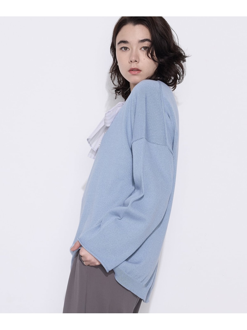 【SALE／10%OFF】綿/ポリエステル天竺編 ニットプルオーバー COMME CA Wardrobe コムサ トップス ニット ブルー グレー ホワイト【RBA_E】【送料無料】[ Fashion]