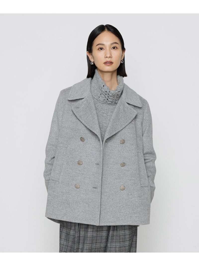 【SALE／40%OFF】[ TALLサイズ ] 【2WAY】アンゴラウール ピーコート K.T KIYOKO TAKASE TALL コムサ ジャケット・アウター ピーコート グレー ネイビー グリーン【RBA_E】【送料無料】[ Fashion]