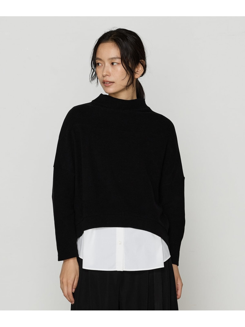 【SALE／37%OFF】[ +サイズ ] ニットコール レイヤードセーター Gabardine K.T + コムサ トップス カットソー・Tシャツ グレー ネイビー ブラック【RBA_E】【送料無料】[ Fashion]