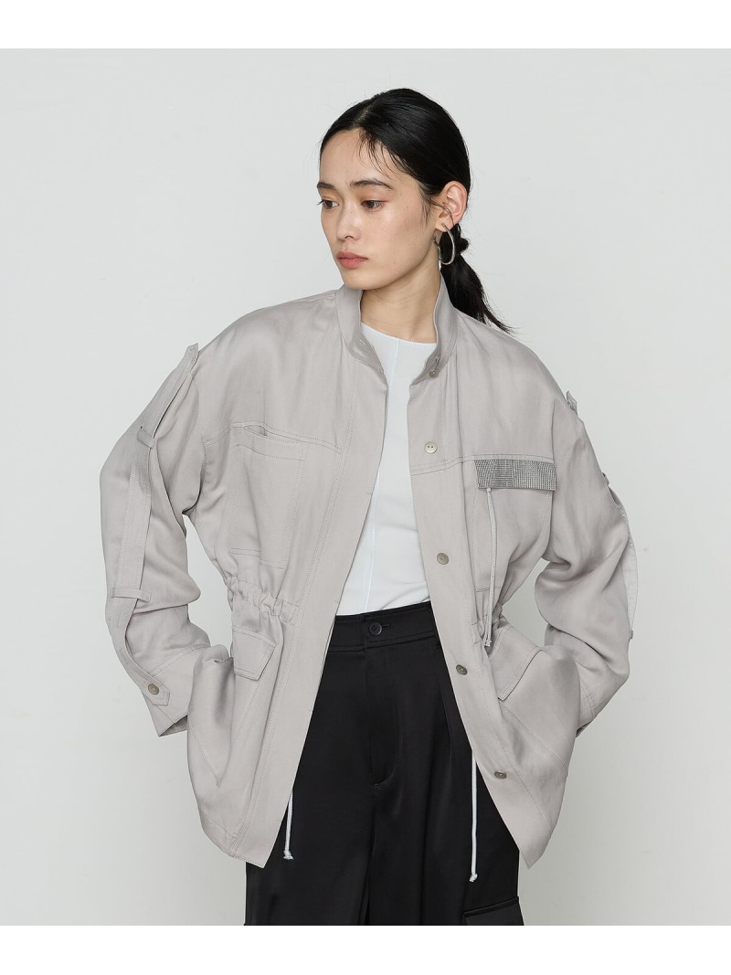 【SALE／50%OFF】[ TALLサイズ ] テンセルリネンサテン ミリタリー調シャツブルゾン K.T KIYOKO TAKASE TALL コムサ ジャケット・アウター ブルゾン・ジャンパー ブラック グレー【RBA_E】【送料無料】[ Fashion]｜FIVEFOXes ONLINE STORE