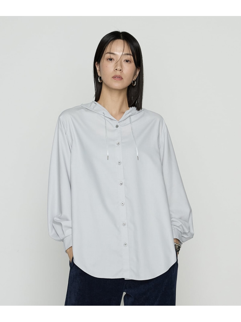 [ +サイズ ] マイクロスパン フード付きブラウス Gabardine K.T + コムサ トップス シャツ・ブラウス ブラック ホワイト グレー【送料無料】[ Fashion]｜FIVEFOXes ONLINE STORE