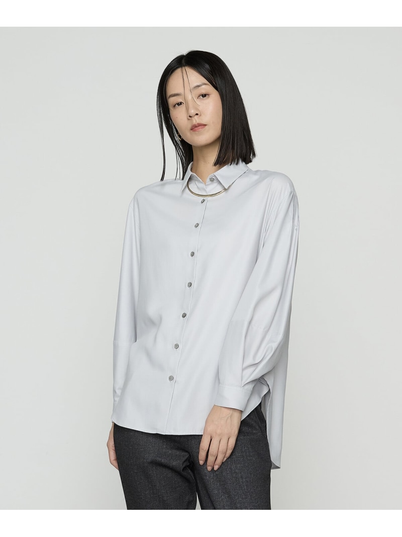 【SALE／35%OFF】マイクロスパン タックボリューム袖のブラウス Gabardine K.T コムサ トップス シャツ・ブラウス グレー ホワイト ブラック【RBA_E】【送料無料】[ Fashion]