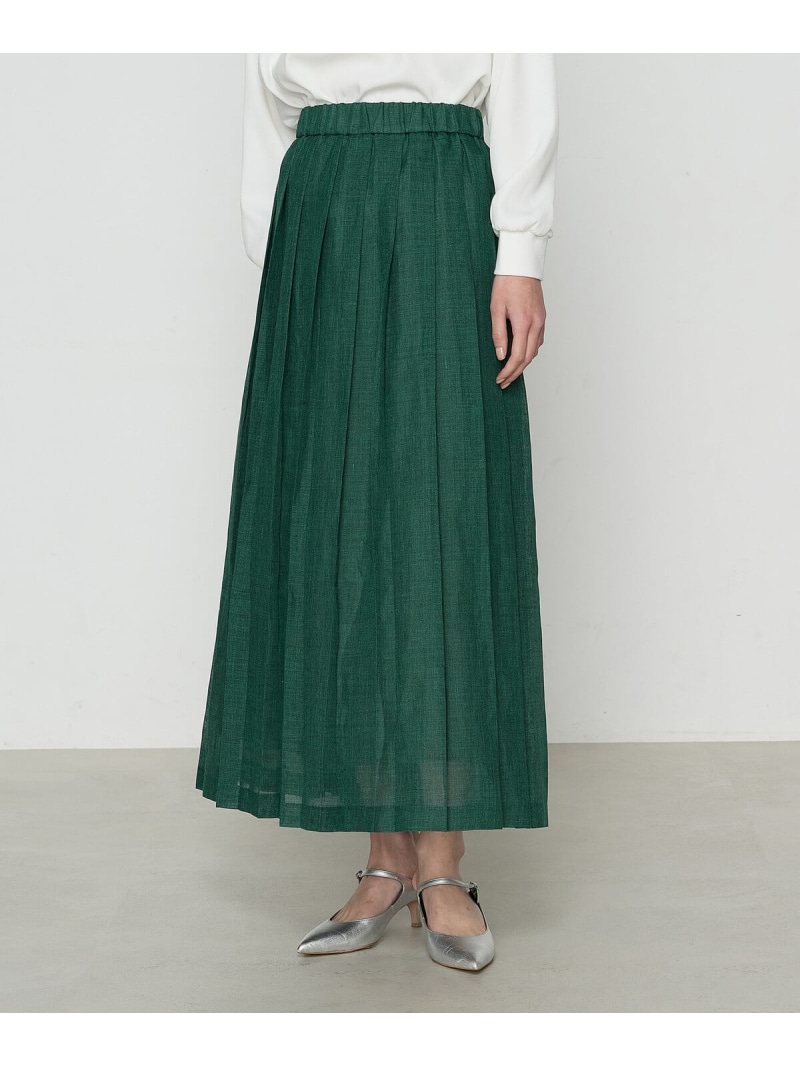 【SALE／37%OFF】ラミー プリーツスカート K.T KIYOKO TAKASE コムサ スカート ロング・マキシスカート グリーン グレー【RBA_E】【送料無料】[ Fashion]｜FIVEFOXes ONLINE STORE