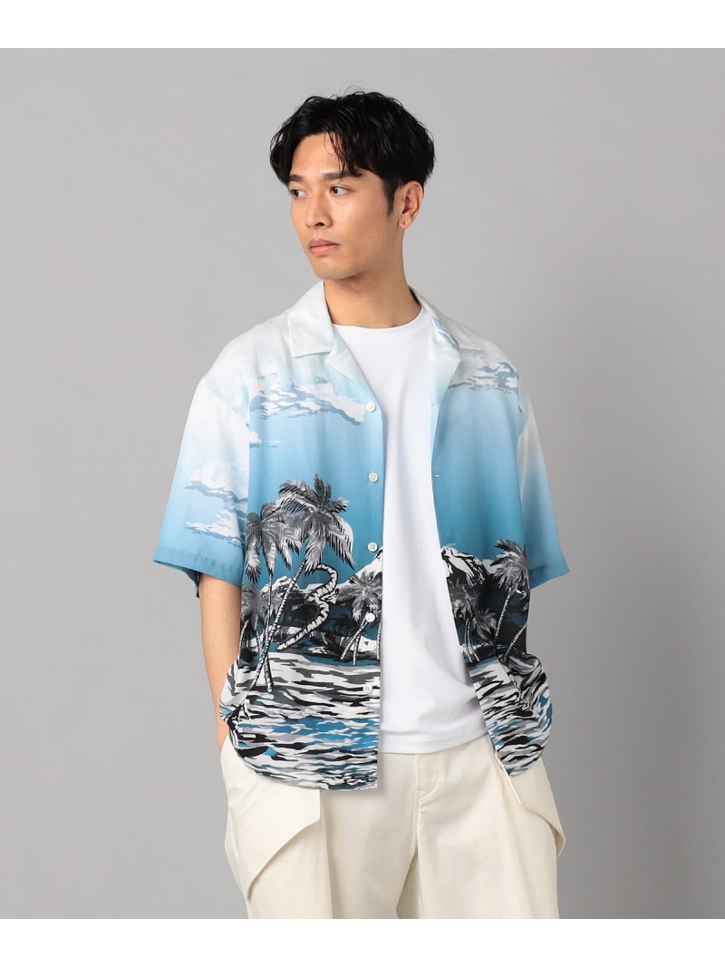 【SALE／51%OFF】βトロピカル柄 アロハシャツ β MEN コムサメン トップス シャツ・ブラウス ブルー【RBA_E】【送料無料】[ Fashion]