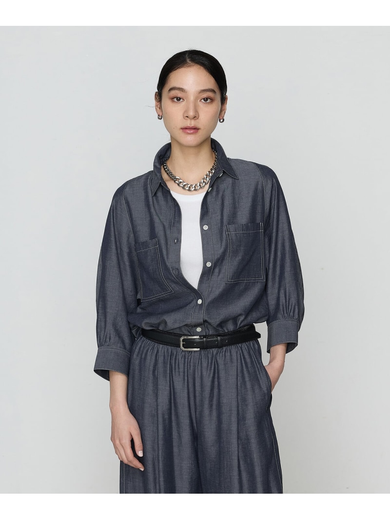 【SALE／19%OFF】[ +サイズ ] オトナシャンブレー たっぷりシャツ Gabardine K.T + コムサ トップス シャツ・ブラウス ネイビー ブルー【RBA_E】【送料無料】[ Fashion] 16,484円