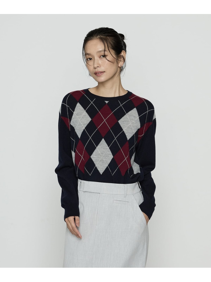 【SALE／40%OFF】[ TALLサイズ ] アーガイルニット プルオーバー COMME CA TALL コムサ トップス ニット グレー ネイビー【RBA_E】【送料無料】[ Fashion]｜FIVEFOXes ONLINE STORE