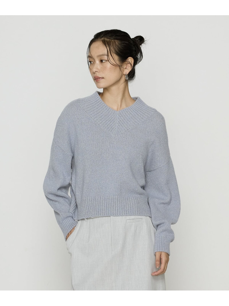 【SALE／37%OFF】[ TALLサイズ ] 和紙ブークレー Vネックプルオーバー COMME CA TALL コムサ トップス ニット パープル ブラウン グレー【RBA_E】【送料無料】[ Fashion]