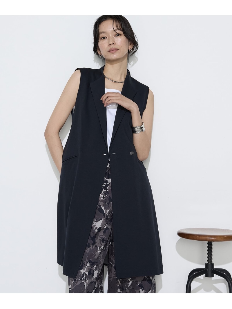 【SALE／10%OFF】TCポンチ絵 ジレ COMME CA コムサ トップス より良い・ジレ ベージュ 米国海軍【RBA_E】【貨物輸送無料】[ Fashion] レディースファッション-ベスト・ジレ