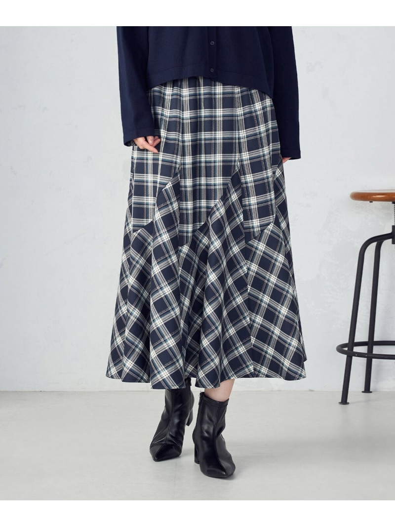 【SALE／40%OFF】【セットアップ対応】タータンチェックスカート COMME CA ISM コムサイズム スカート ロング・マキシスカート ネイビー ブラック【RBA_E】【送料無料】[ Fashion]