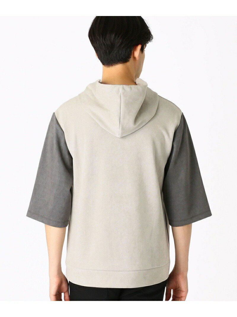フェイクスエード 5分袖フードパーカー Ism Comme コムサイズム Ca