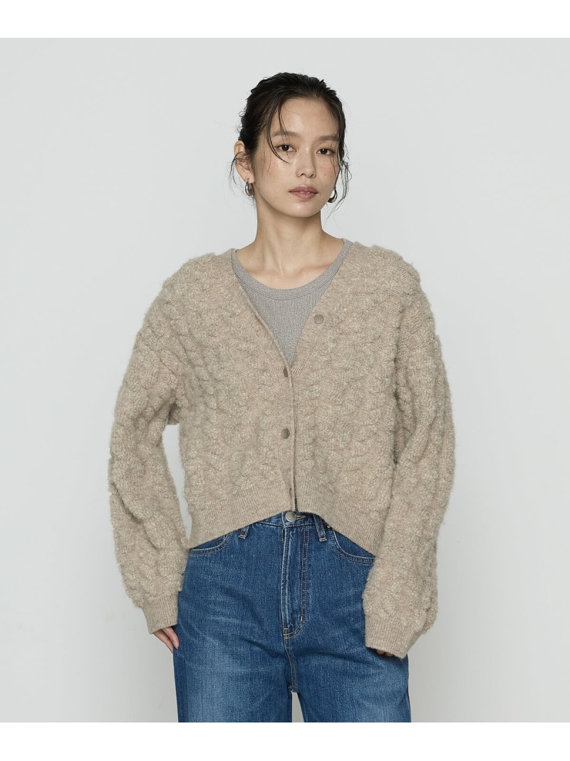 【SALE／43%OFF】[ TALLサイズ ] パイル編み Vネックカーディガン K.T KIYOKO TAKASE TALL コムサ トップス カーディガン グレー ベージュ【RBA_E】【送料無料】[ Fashion]