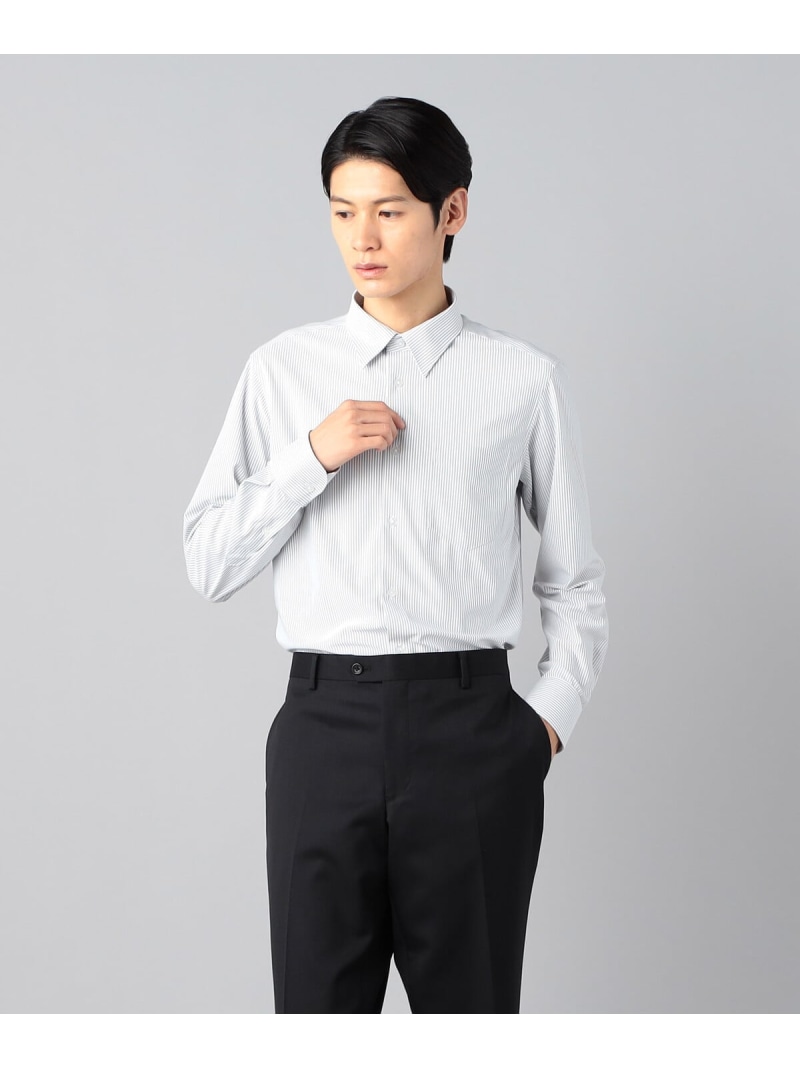 【SALE／10%OFF】トリコットストライプSLIMMODEL レギュラーカラーシャツ COMME CA MEN コムサメン トップス シャツ・ブラウス ホワイト【RBA_E】【送料無料】[ Fashion]