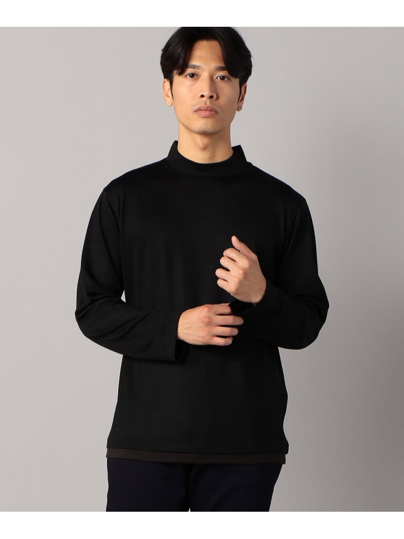 【SALE／40%OFF】【COMME CA MEN】ウール天竺 モックネック長袖Tシャツ COMME CA MEN コムサメン トップス カットソー・Tシャツ ブルー ベージュ ブラック【RBA_E】【送料無料】[ Fashion]｜FIVEFOXes ONLINE STORE