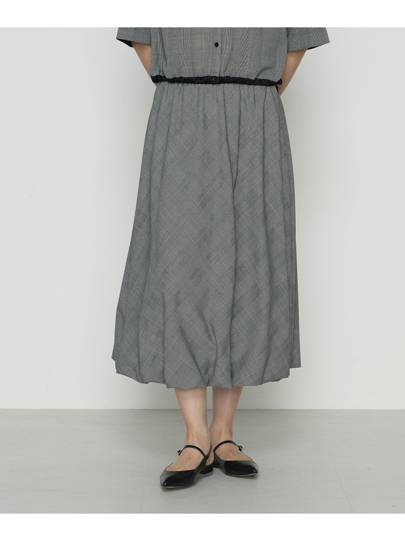 【SALE／19%OFF】シアーグレンチェック 軽気球スコート K.T KIYOKO TAKASE コムサ スコート ロング・マキシスコート 黒いこと【RBA_E】【貨物輸送無料】[ Fashion]