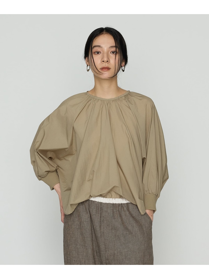 【SALE／19%OFF】綿ナイロン ライトペーパータフタ ブラウス COMME CA コムサ トップス シャツ・ブラウス ホワイト カーキグリーン【RBA_E】【送料無料】[ Fashion]